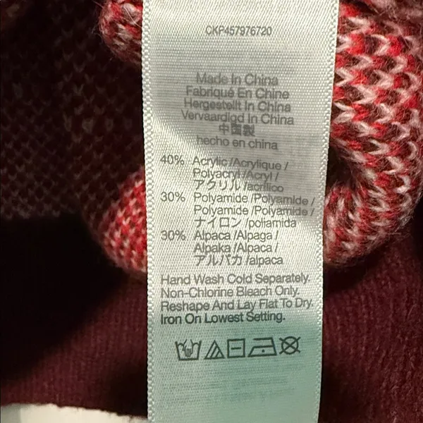 Madewell Red Checked Plaid Fenimore Pullover Sweater, size XL. - Image 7