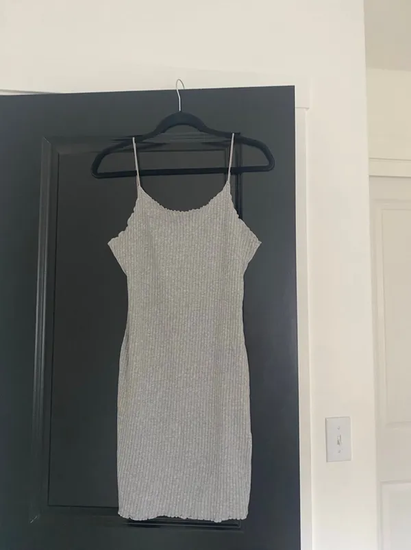 Grey mini dress Gray Size L - Image 4