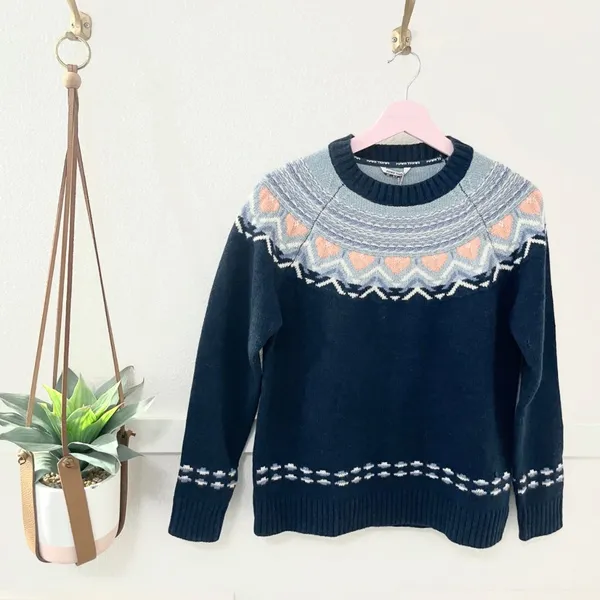 NWT Kari Traa Women's Size S Sundve Knit Naval Wool Blend Sweater 622345 - Image 2