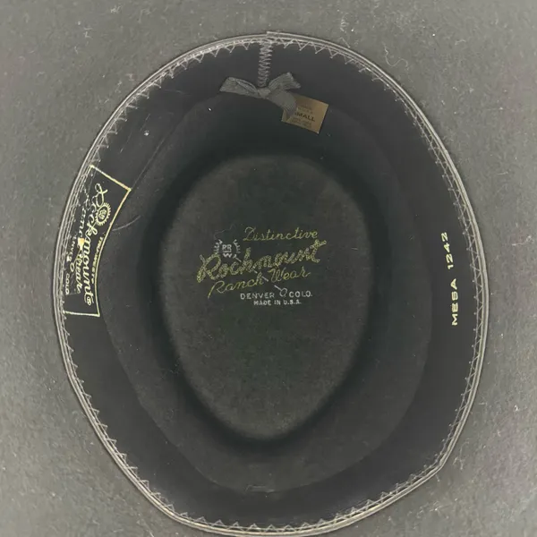 ROCKMOUNT RANCH WEAR Black Felt Wool Silver Concho Edgy Western Cowboy Hat - Image 8