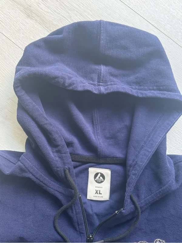 American Giant Full Zip, Embroidered Planet Sweatshirt Hoodie Navy Womens XL - Image 6