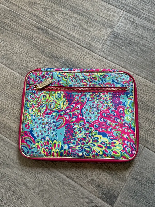 Lilly Pulitzer Agenda Folio Organizer Pink Multi Zip Case iPad Tablet 10x12.5" - Image 2