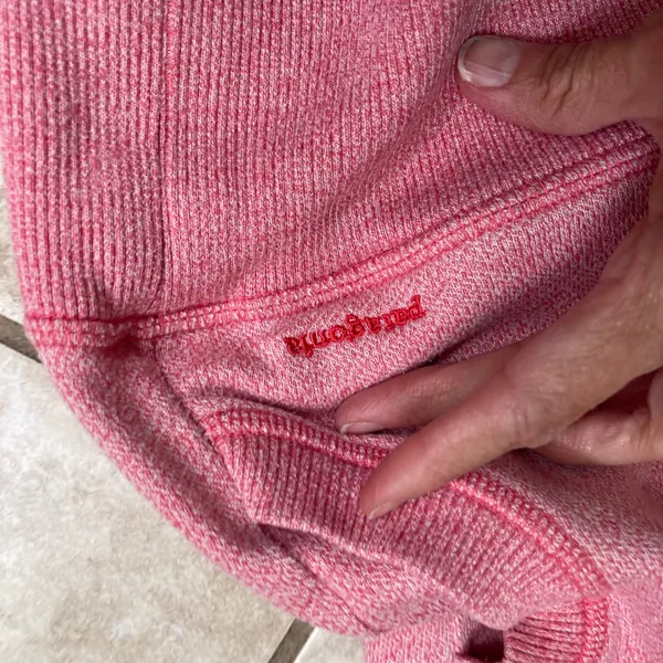 Patagonia pink Heathered Full Zip Hoodie Jacket Thumbholes Women size S Workout - Image 10