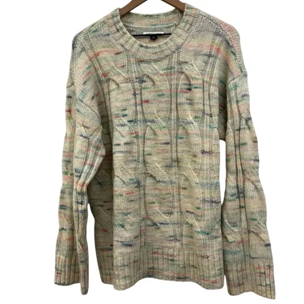 NWT American Eagle Whoa So Soft Cable Knit Confetti Sweater S Oversized Slouchy - Image 8