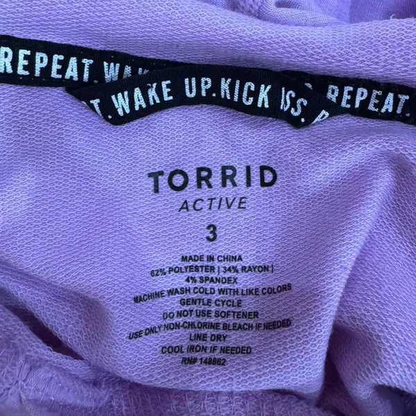 Torrid Purple Everyday Fleece Long Sleeve Active Hoodie Sweatshirt Plus Size 3X - Image 6