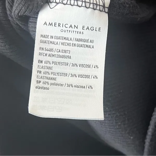 American Eagle Black Ribbed Short Sleeve Bodysuit Size Large - Image 6