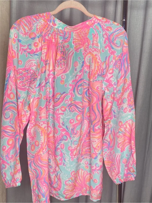 Lilly Pulitzer Elsa Too Much Bubbly 100% Silk Size Small - Image 2