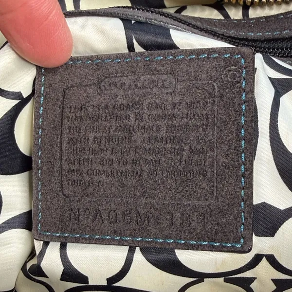 Coach Vintage Black Satin Double Handle Tote Bag - Image 7