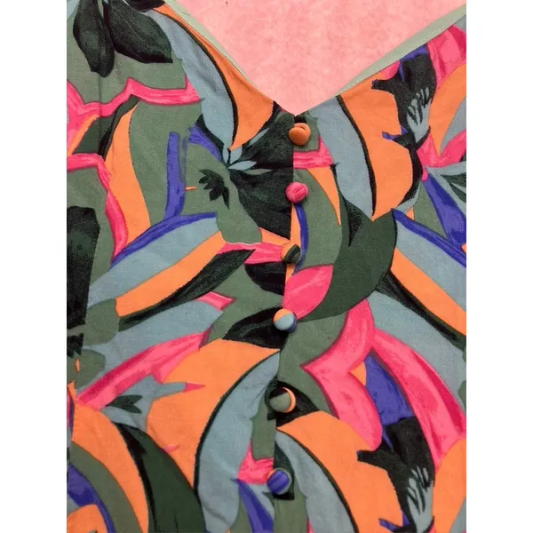 Hello Molly Maxi Dress Womens 6 Multicolor‎ Floral Button Front Summer Boho - Image 2
