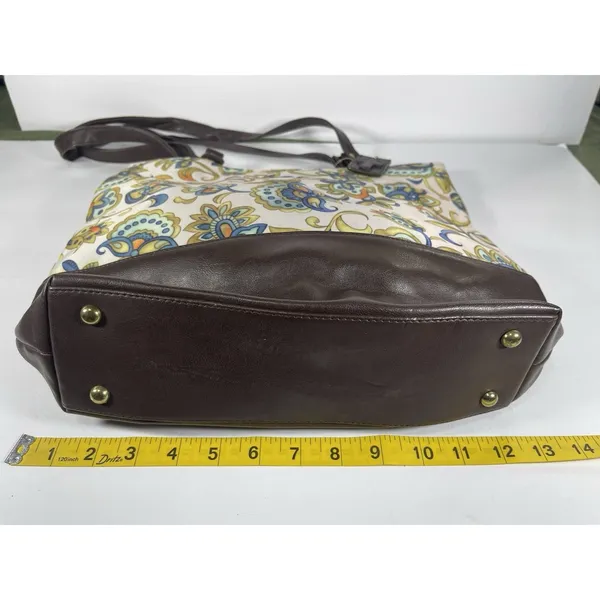 Gregg Gift Company Grace Collection Floral Tote Zip Lined Pockets Charm Card - Image 9