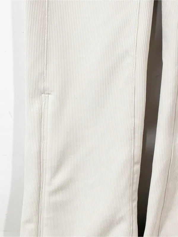 Lululemon Ribbed Softstreme Zip-leg High Rise Cropped Pant 25” BONE Size 4 - Image 2