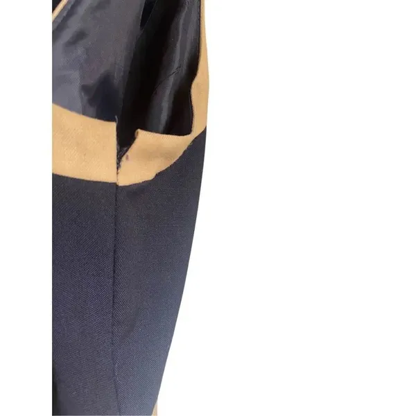 JCrew Suiting Color Block 100% Wool Sleeveless Sheath Dress Blue / Beige 12 - Image 4