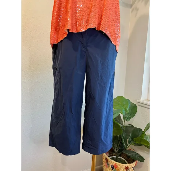 L.L. Bean Blue Low Rise Capri Cropped Wide Relaxed Fit Hiking Pants Size 8 - Image 8