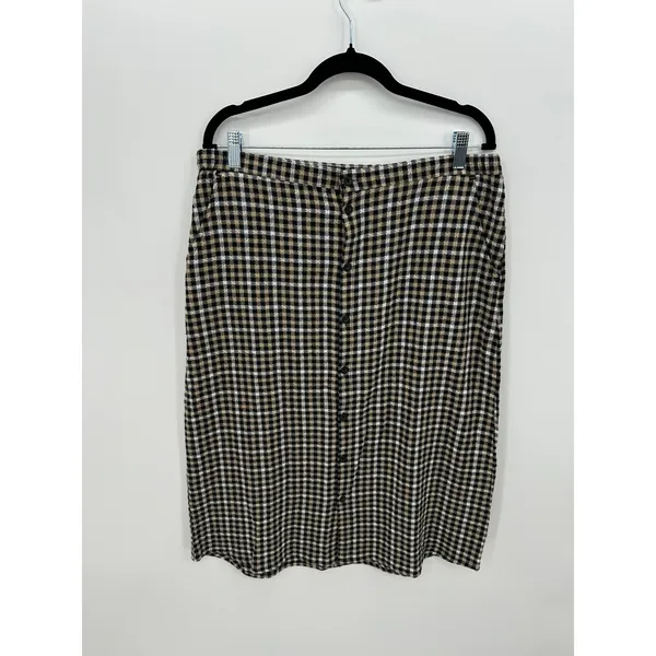 Brixton Country Plaid Midi Skirt Button Front Western Grunge 90s Y2K - Image 2