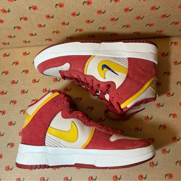 Nike Dunk High Up Cinnabar Red Gold Sneakers Women’s 10.5‎ - Image 9