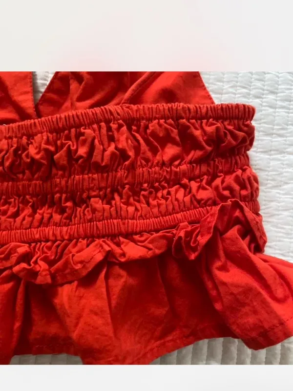 Sim & Sam red ruffle tank top - Image 6