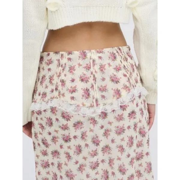 For Love & Lemons Etienne Midi Skirt Small Cottage Coquette Dainty - Image 11