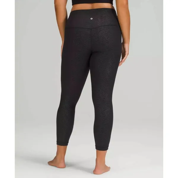 New NWT Lululemon Align Leggings 18 HR 28 Aqueous Emboss Black Women Yoga Stripe - Image 2