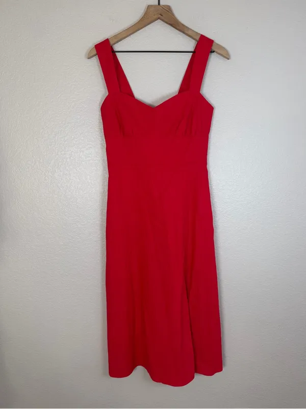 Few Moda Cassia Linen Midi Dress in Red size 8 $173 - Image 6