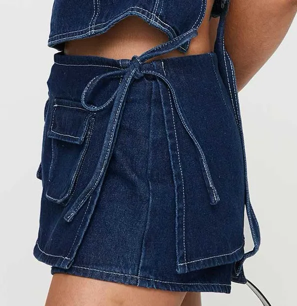 Lioness Countryside Skort Blue Denim size xxs - Image 2