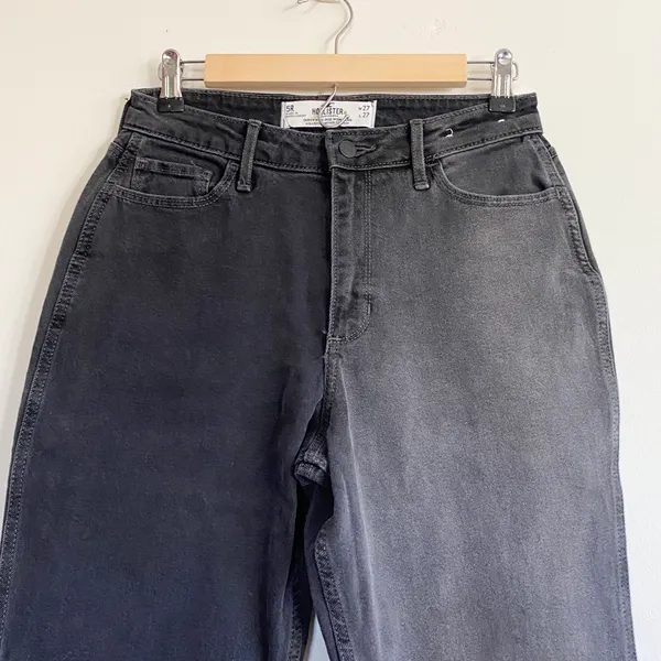 Two Tone Gray High Rise Mom Jean 27 - Image 4