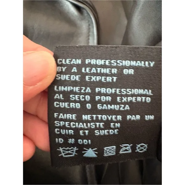 Nine West Soft Genuine Leather Jacket Black Zip Front Women M - Image 5