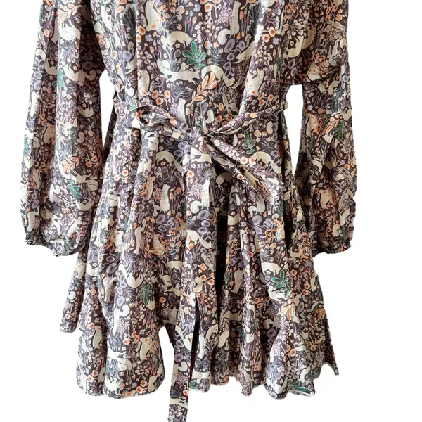 Shop the Mint Get Closer Plum Purple Fox Printed Dress - Image 3