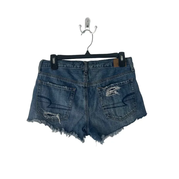 American Eagle Size 6‎ Vintage Hi Rise Festival Button Fly Cut Off Shorts - Image 4