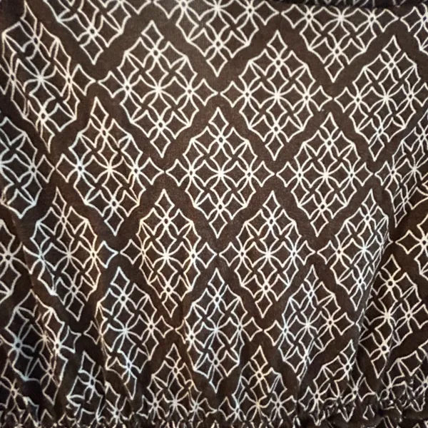 Loft Sun Dress Brown White Geometric Print Size 4 - Image 7