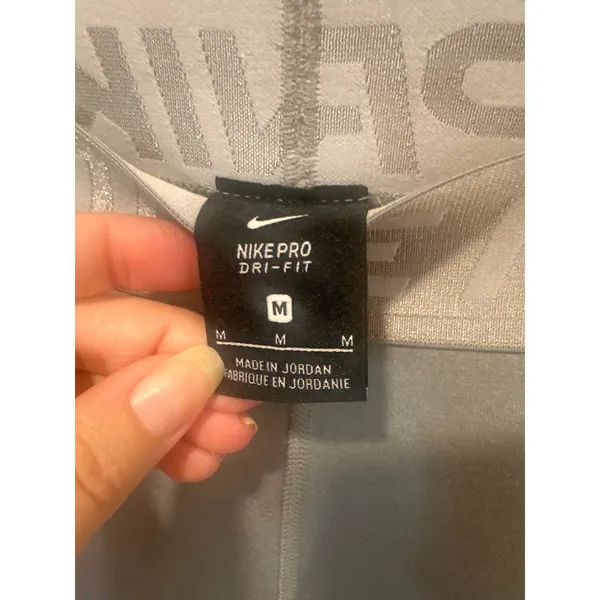 Nike Pro Dri-FIT Womens Grey Athletic Training Leggings Size Medium Tights - Image 4