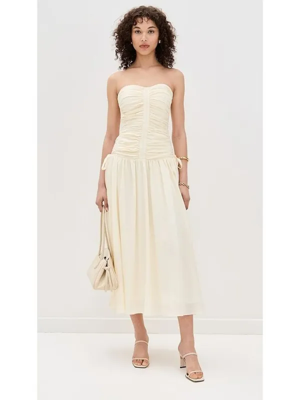 ASTR the Label Zori Dress in Cream Large New Womens Midi - Image 15
