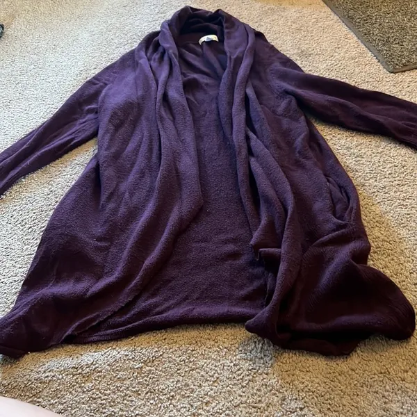 Leith purple open‎ front cardigan M - Image 2