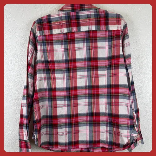 Tommy Hilfiger Women's Plaid Button Down Long Sleeve Shirt‎ Size M - Image 4