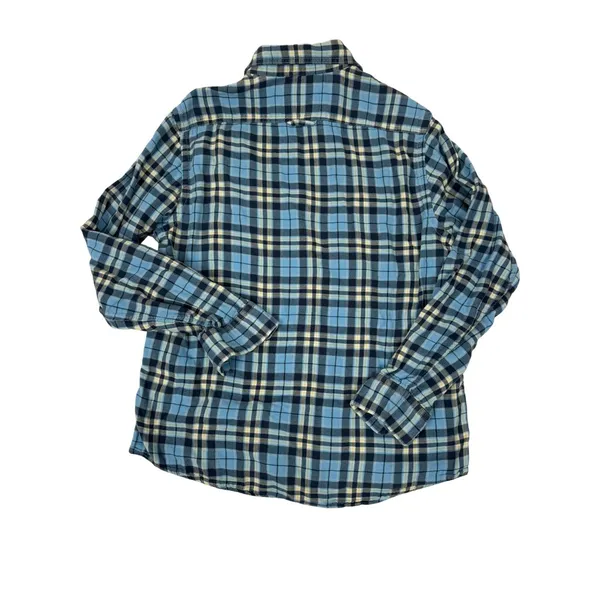 American Eagle Oversized Grunge Plaid Flannel Shirt Women's Large Blue‎ - Image 2