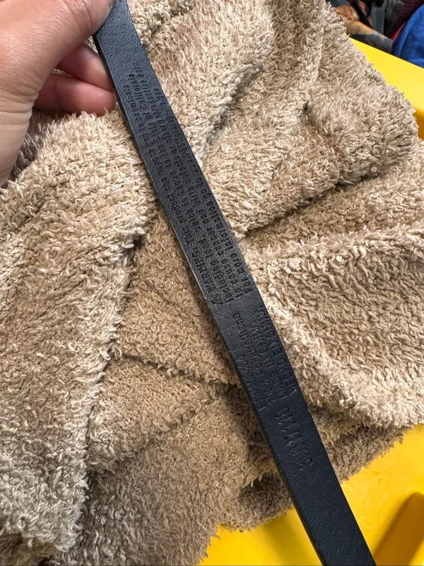 Black Skinny Belt Gold Double Ring Figure 8 Buckle Faux Leather Womens One Size - Image 8