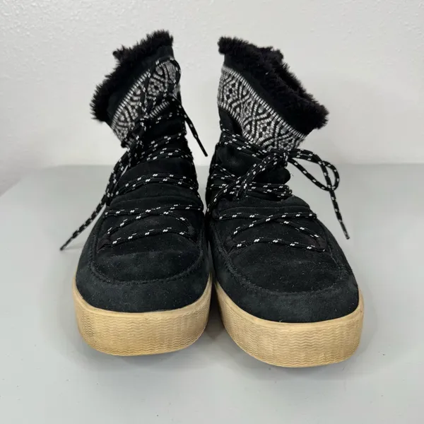 Toms Black‎ Lace Up Winter Shoes Size 9.5 - Image 2