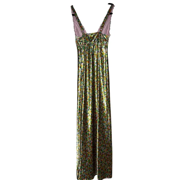 Wild Fable Women's Floral Print Maxi Slip Dress Lace Trim Wedding Guest Size XXS - Image 5