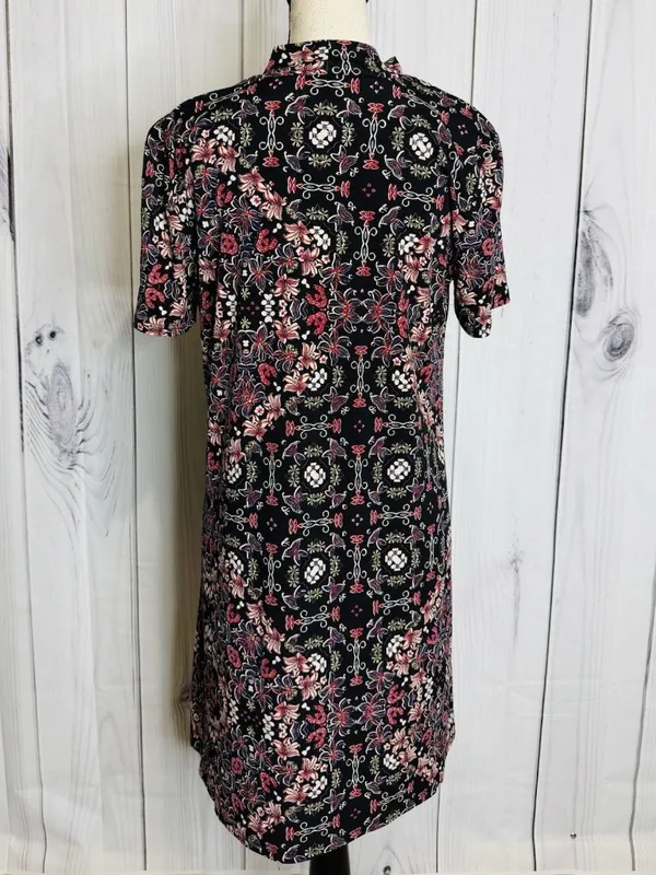 BCBGeneration Womens Size L Floral Short Sleeve A-Line Dress Mock Neck - Image 5
