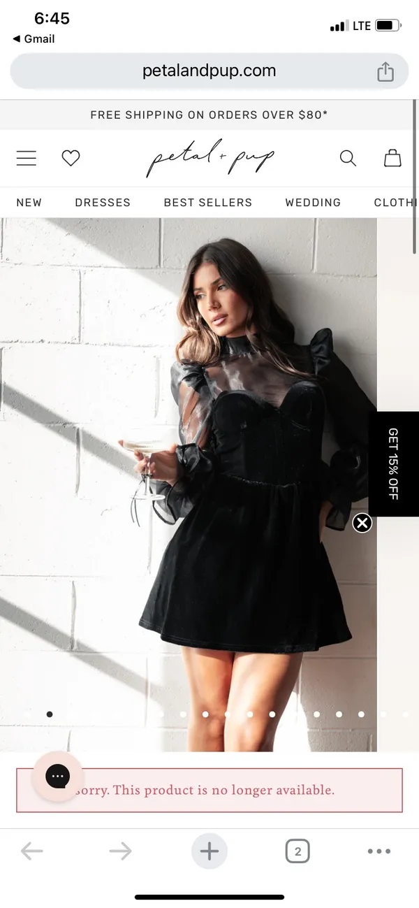 Petal & Pup Blaire Longsleeve Mini Dress - Black - Image 2