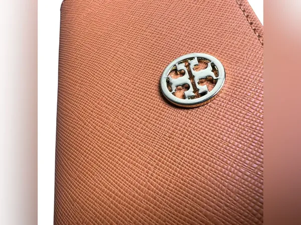 Tory Burch Orange Saffiano Leather Sunglasses Case Eyeglasses Case Travel Bag - Image 5