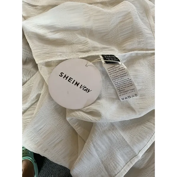 SHEIN Vcay Tiered Long White Maxi Resort Wear Dress‎ Size XL NWT - Image 7