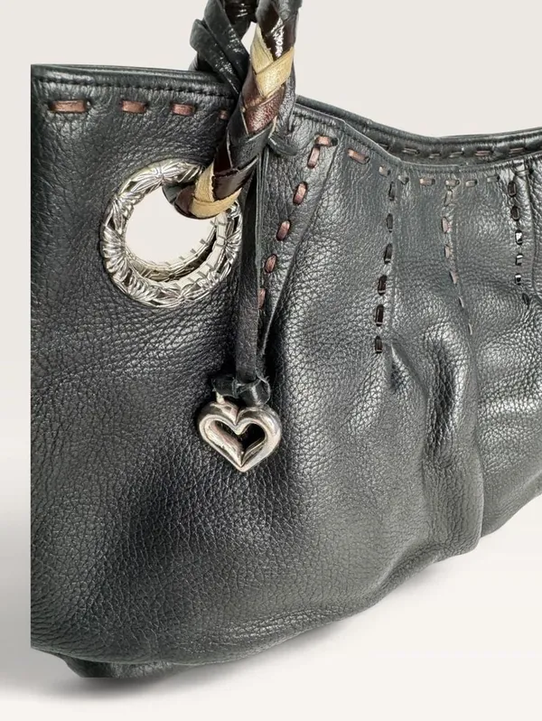Brighton Baretta Black Pebbled Leather Shoulder Bag - Image 8