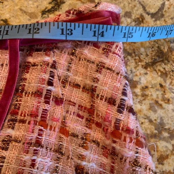 Tibi Tweed Pink Lined Skirt Size 6 Wool Linen Blend - Image 8