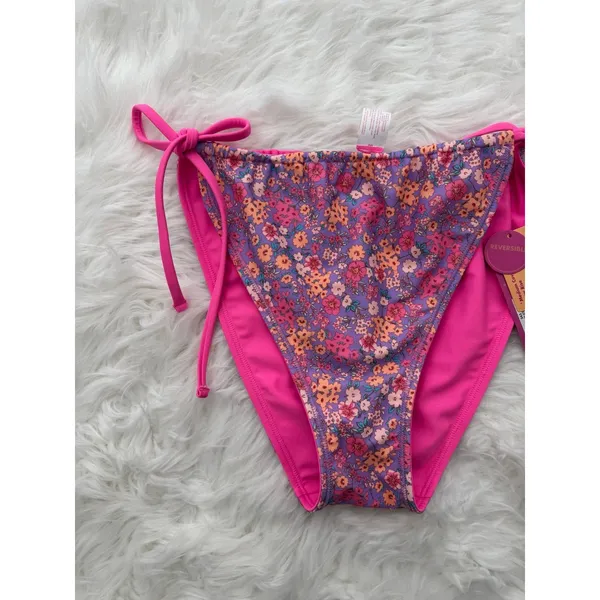 Ninety Nine Tunnel Tie Reversible Hipster Swim Bottoms Size Large - Image 5