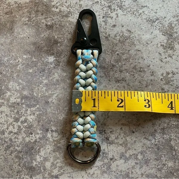 Paracord Keychain NEW Handmade USA North Carolina Blue Gray Sporty - Image 10