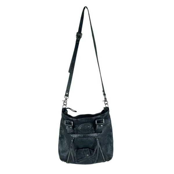 Renato Minelli Metallic Tote Bag Crossbody Bag Convertible Black - Image 12