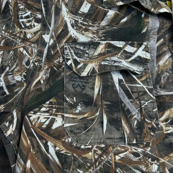 Brown/Tan Cabela's RealTree Camouflage Button Down Shirt w/ Chest Pockets - Image 3