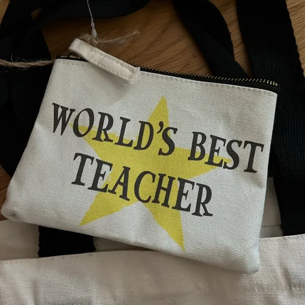 NWT - Handcrafted reusable shopping bag World's Best Teacher Tote Bag - Image 3