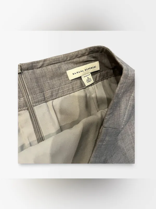 Banana Republic Neutral Grey Midi A-Line Skirt - Image 2