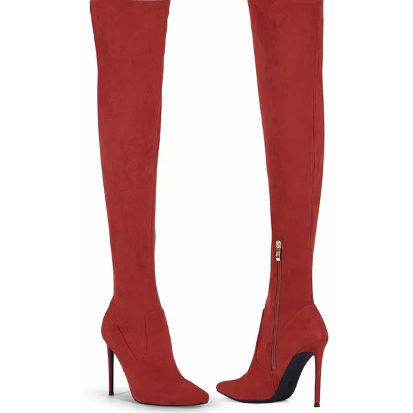Elisabet Tang Thigh High Boots Over the Knee Boots Red Women’s 7 - Image 4